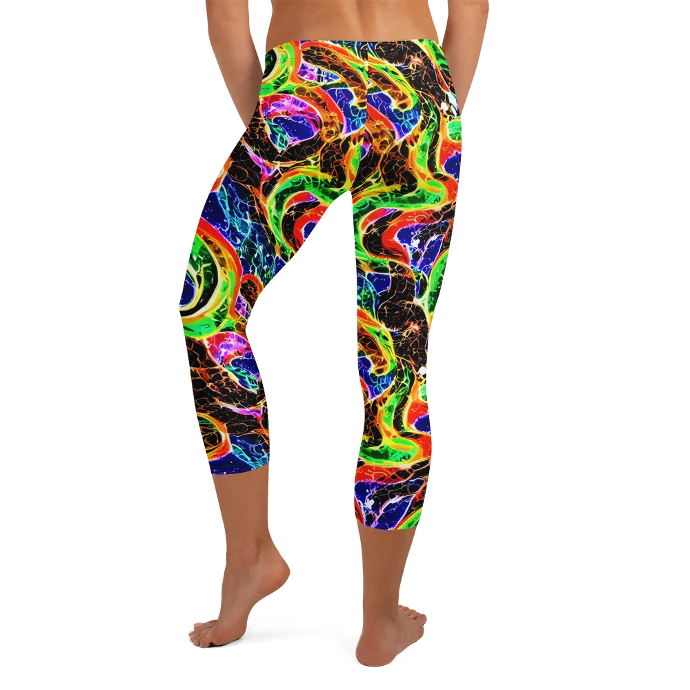 Wildfire Circuit on Capri Leggings — Back