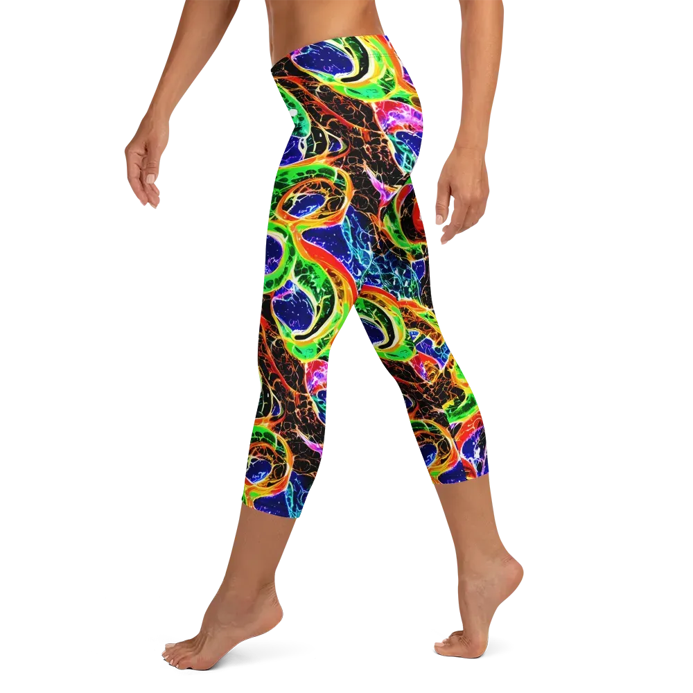 Wildfire Circuit on Capri Leggings — Left