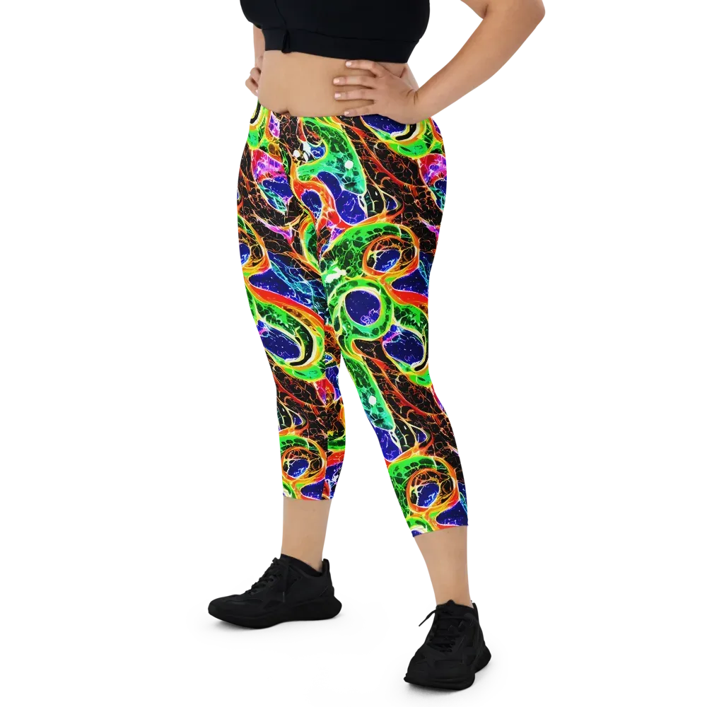 Wildfire Circuit on Capri Leggings — Front