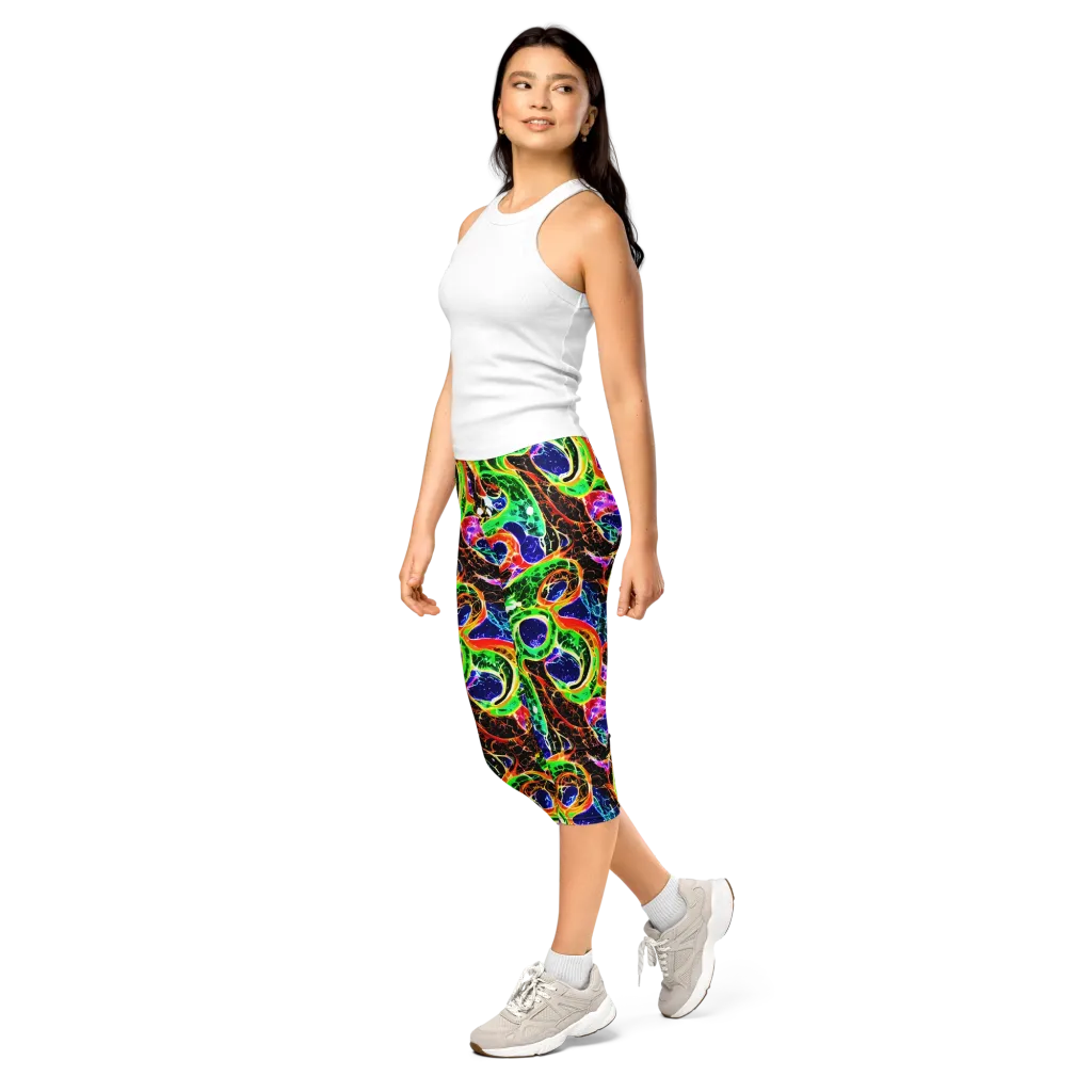 Wildfire Circuit on Capri Leggings — Left Front
