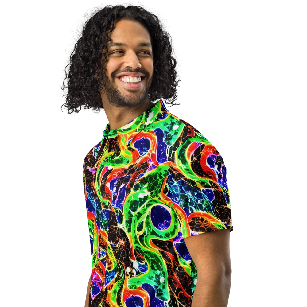 Wildfire Circuit on Men's Slim Fit Polo Shirt — Left Front
