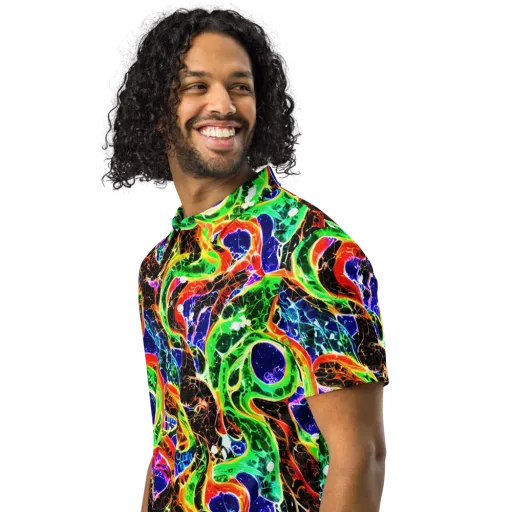 Wildfire Circuit on a Men's Slim Fit Polo Shirt