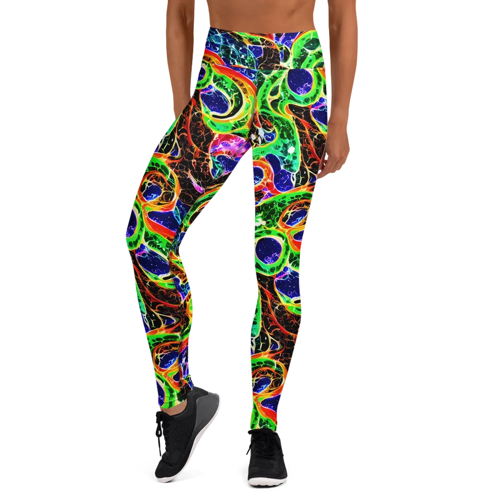 Wildfire Circuit on Yoga Leggings — Front