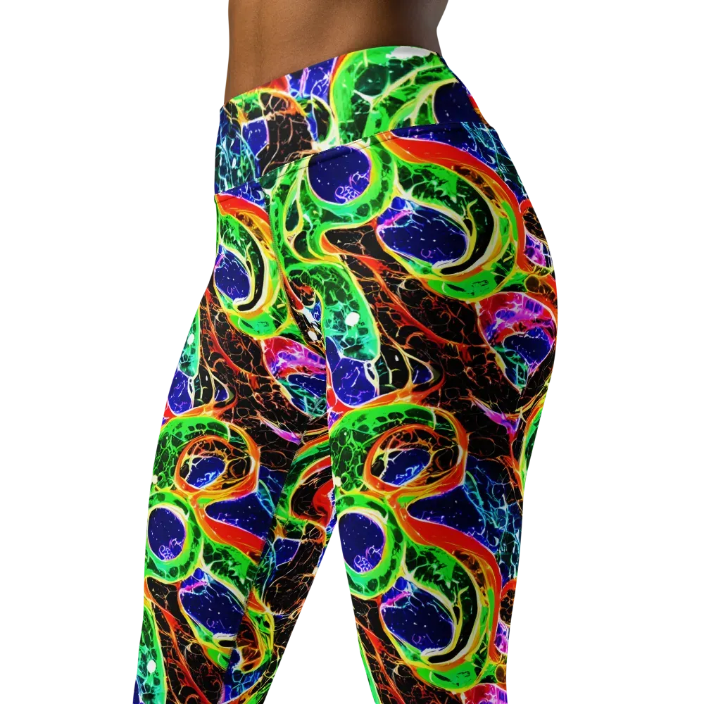 Wildfire Circuit on Yoga Leggings — Left Front