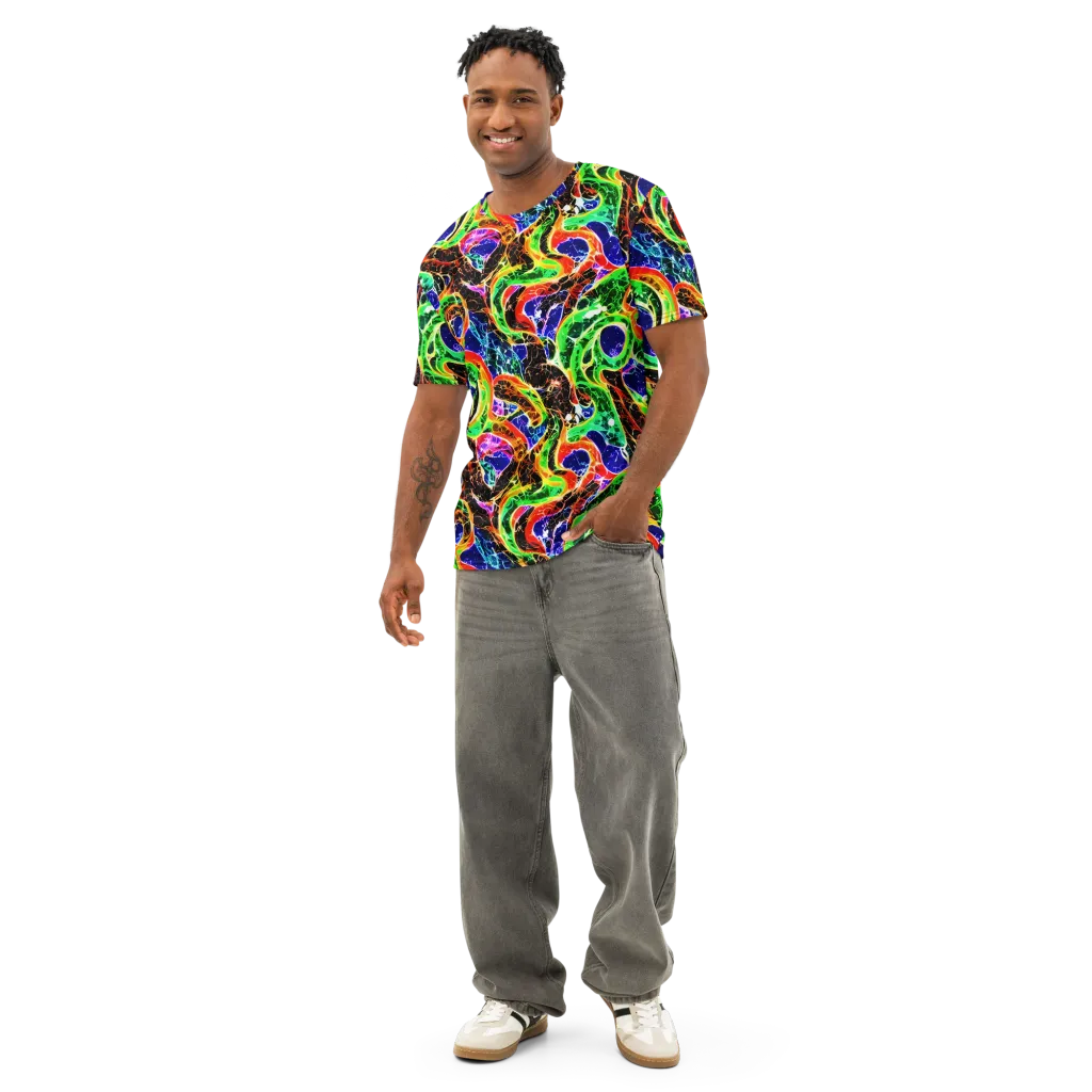 Wildfire Circuit on Men's Cotton Crew Neck T-Shirt — Front