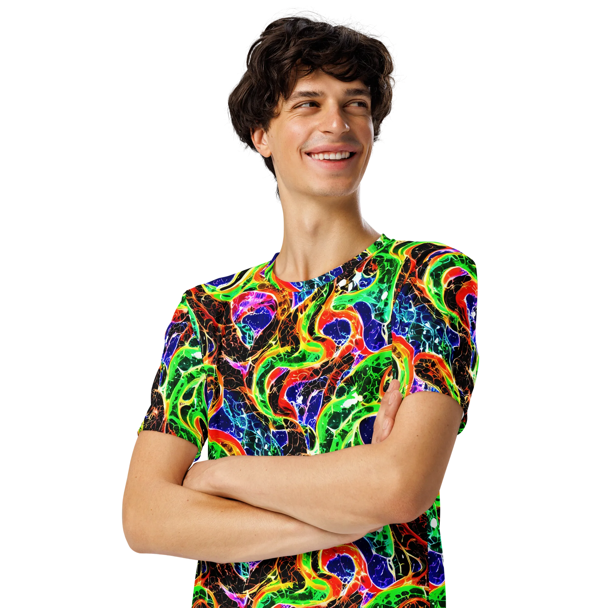 Wildfire Circuit on Men's Crew Neck T-Shirt — Left Front