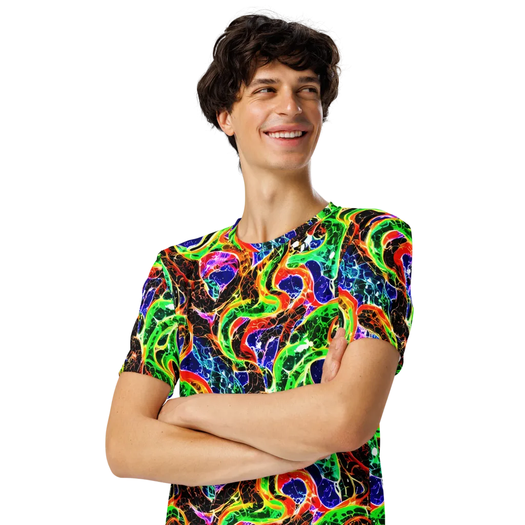 Wildfire Circuit on Men's Crew Neck T-Shirt — Left Front
