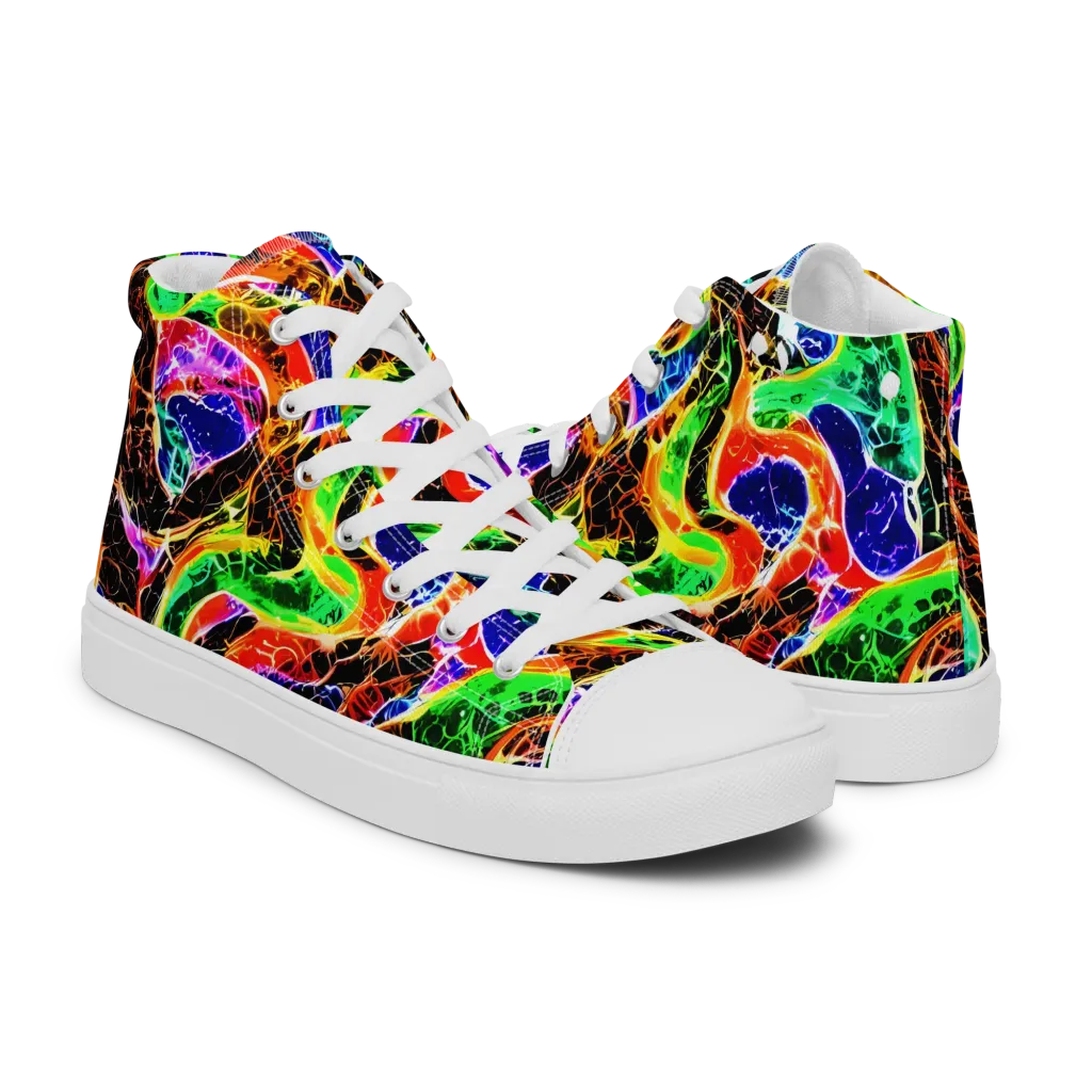 Wildfire Circuit on Men's High Top Canvas Shoes — Right