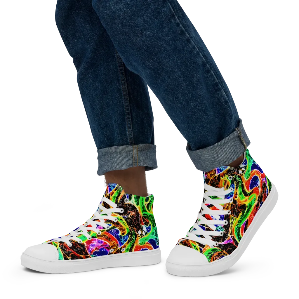 Wildfire Circuit on Men's High Top Canvas Shoes — Left