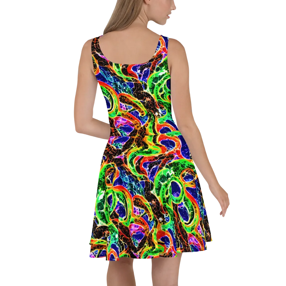 Wildfire Circuit on Skater Dress — Back
