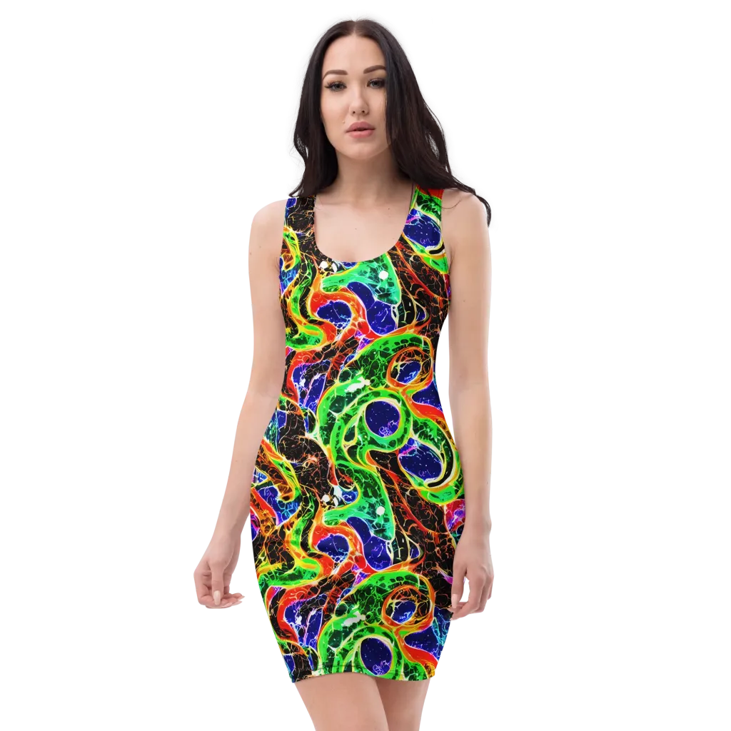 Wildfire Circuit on Bodycon Dress — Front