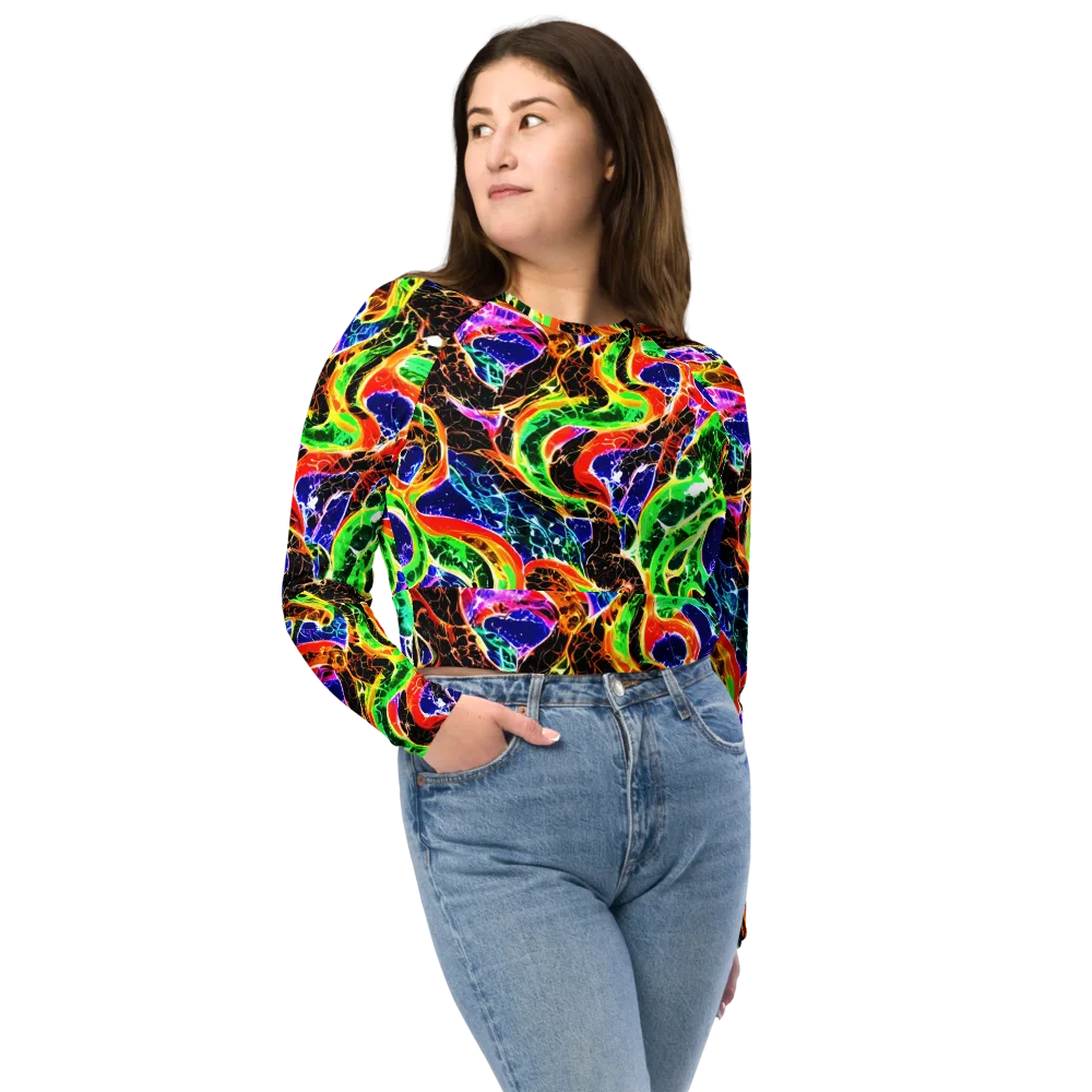 Wildfire Circuit on Long Sleeve Crop Top — Front