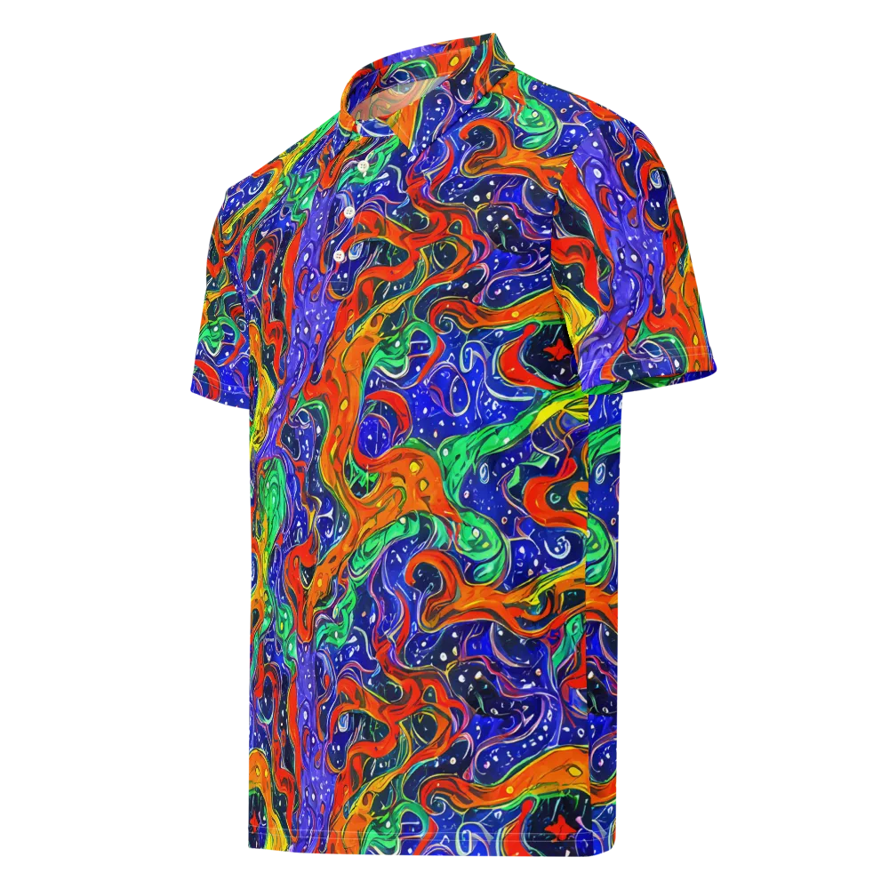 Kaleidoscope Rapids on Men's Slim Fit Polo Shirt — Left Front