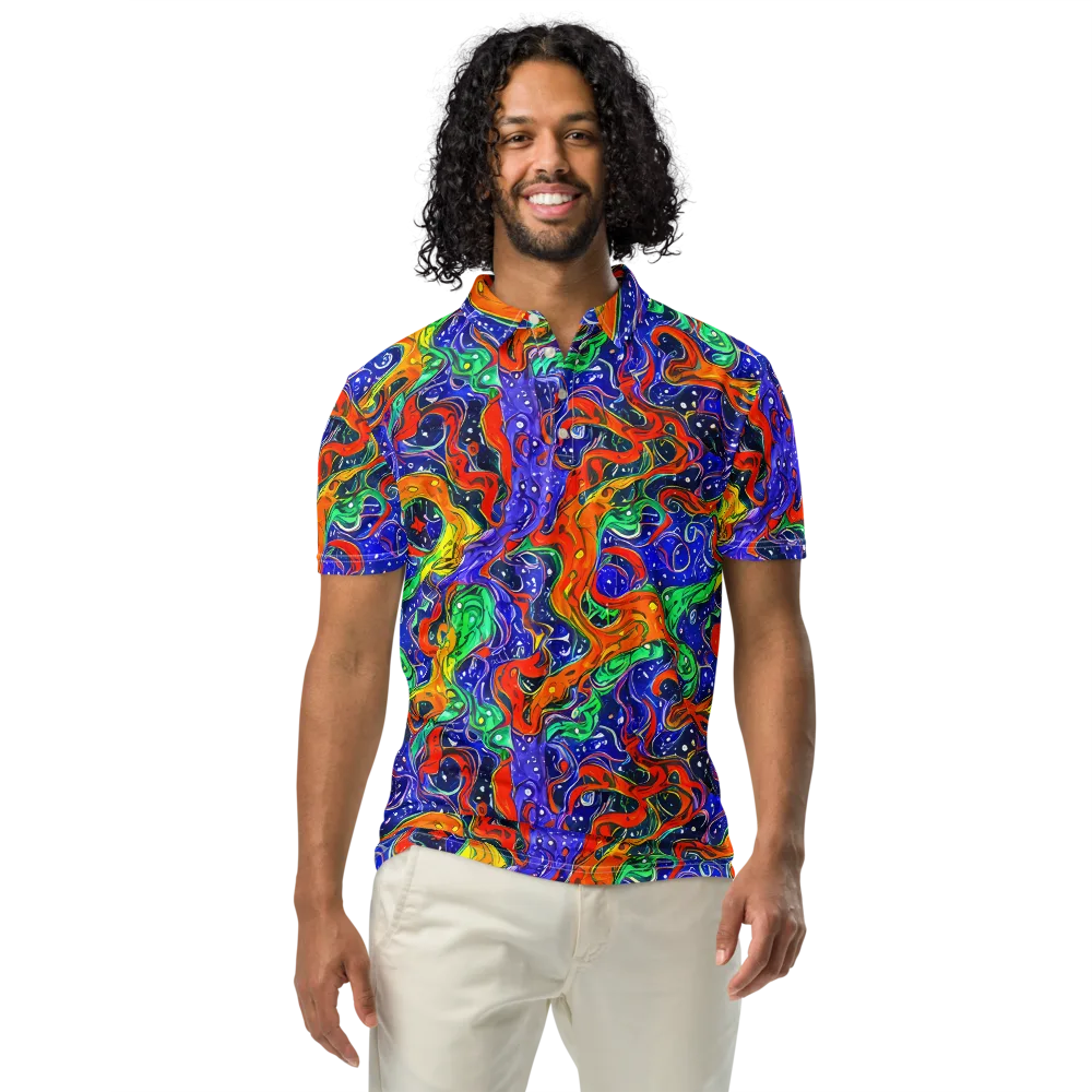 Kaleidoscope Rapids on Men's Slim Fit Polo Shirt — Front