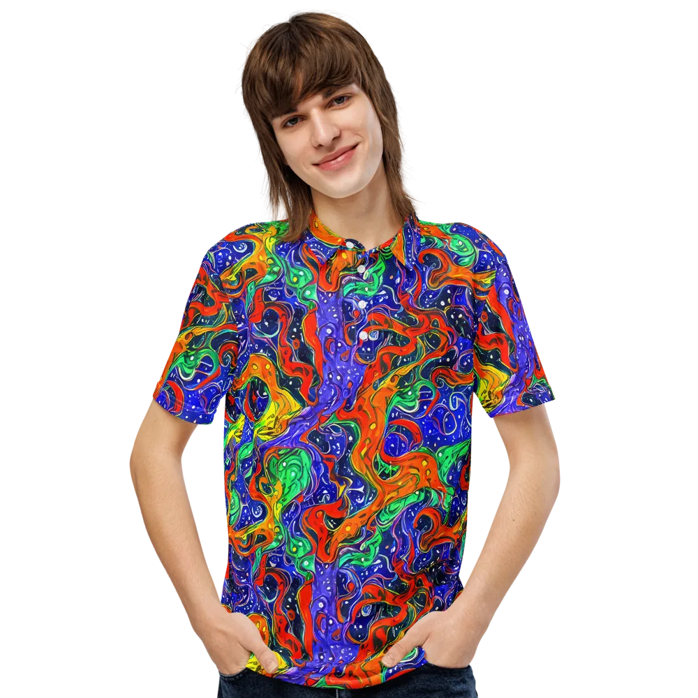 Kaleidoscope Rapids on Men's Slim Fit Polo Shirt — Front