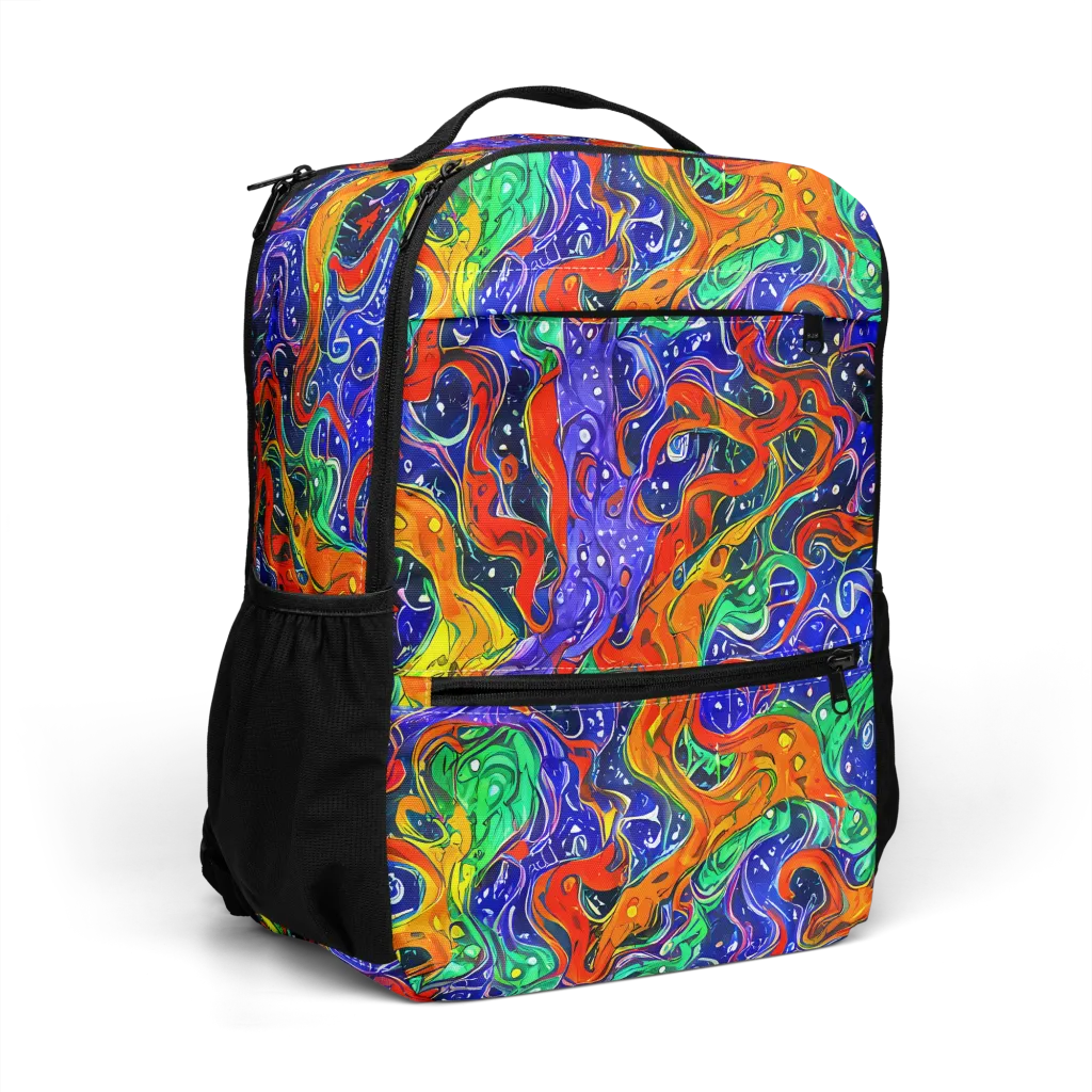 Kaleidoscope Rapids on Utility Backpack — Right Front
