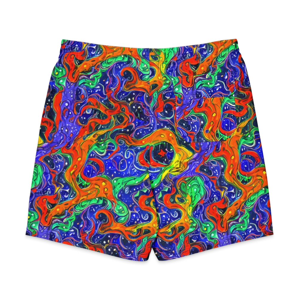 Kaleidoscope Rapids on Men's Board Shorts — Back