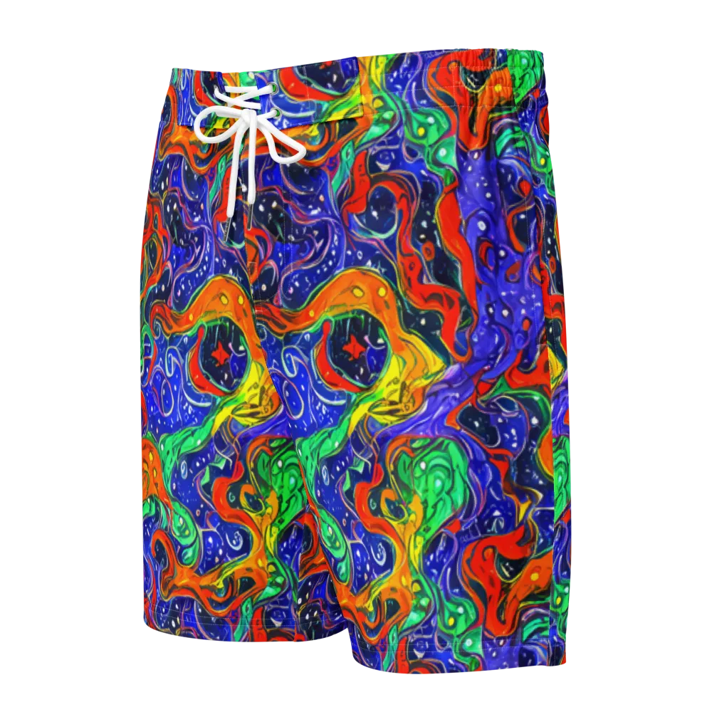 Kaleidoscope Rapids on Men's Board Shorts — Front