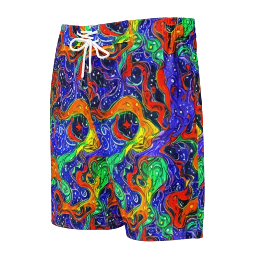Kaleidoscope Rapids on a Men's Board Shorts