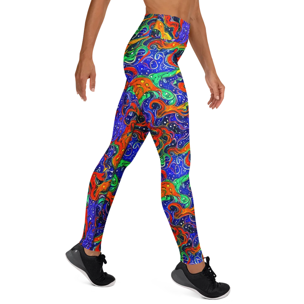 Kaleidoscope Rapids on Yoga Leggings — Right