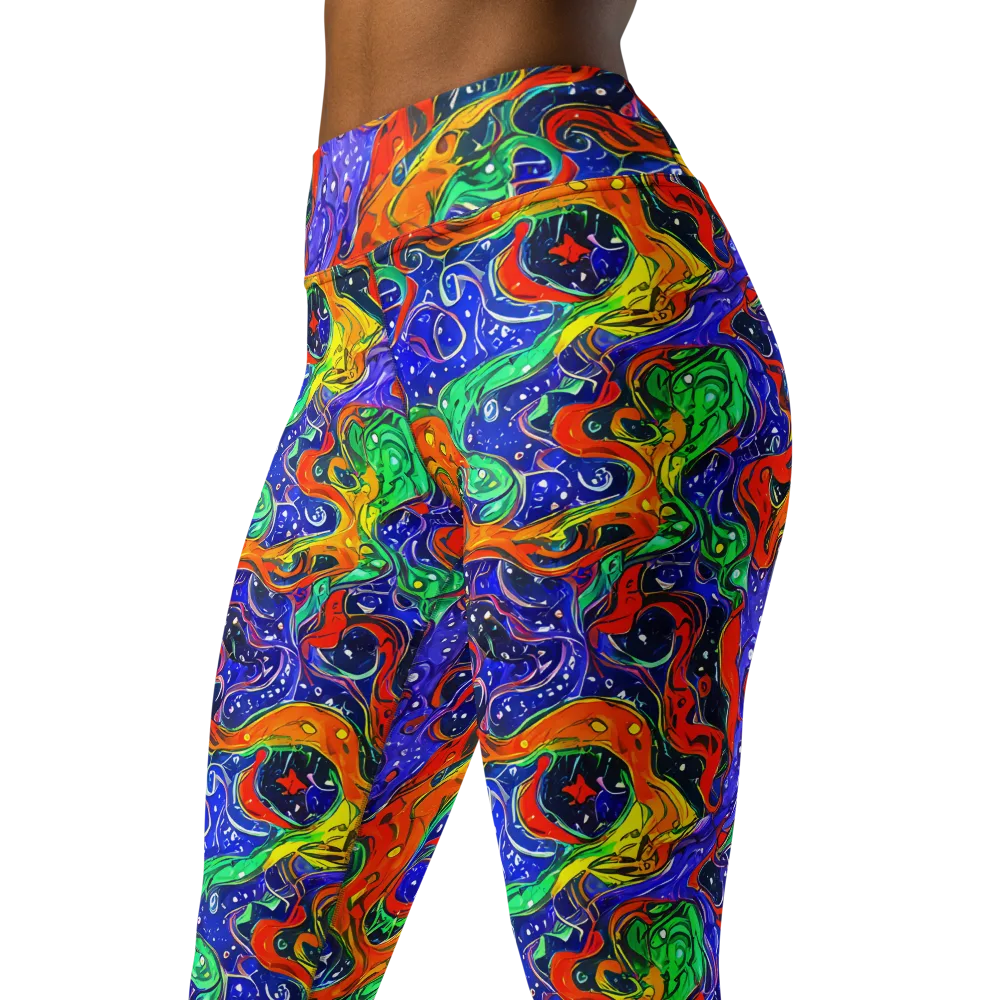 Kaleidoscope Rapids on Yoga Leggings — Left Front