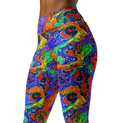 Kaleidoscope Rapids on a Yoga Leggings