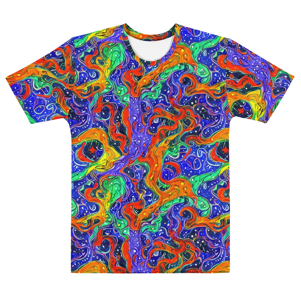 Kaleidoscope Rapids on Men's Cotton Crew Neck T-Shirt — Front