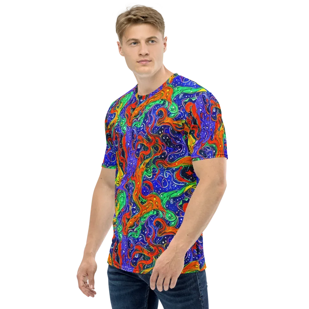 Kaleidoscope Rapids on Men's Crew Neck T-Shirt — Left