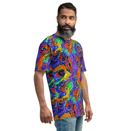 Kaleidoscope Rapids on a Men's Crew Neck T-Shirt