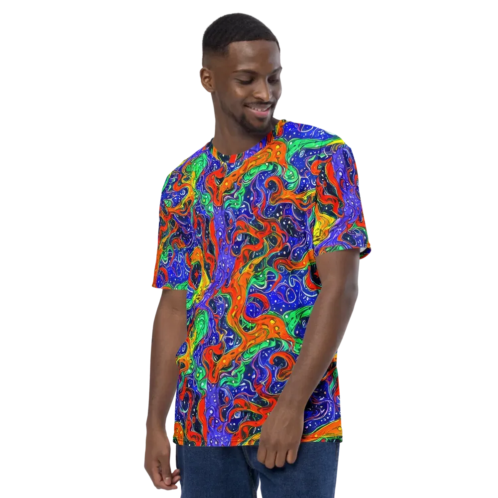 Kaleidoscope Rapids on Men's Crew Neck T-Shirt — Left