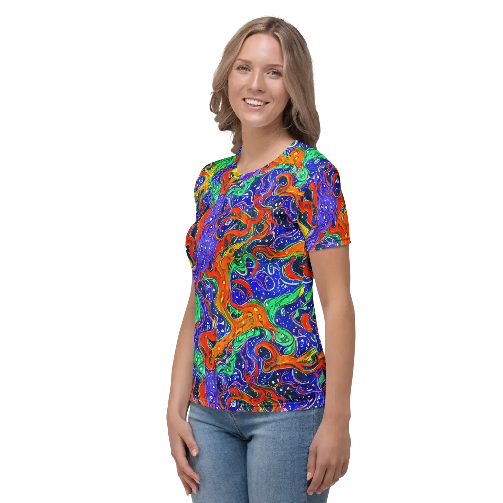 Kaleidoscope Rapids on Women's Crew Neck T-Shirt — Left