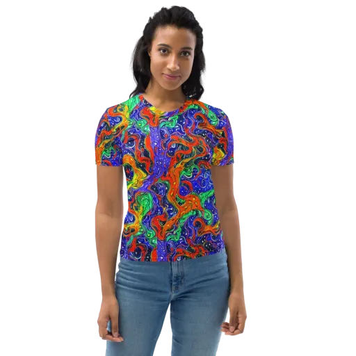 Kaleidoscope Rapids on a Women's Crew Neck T-Shirt