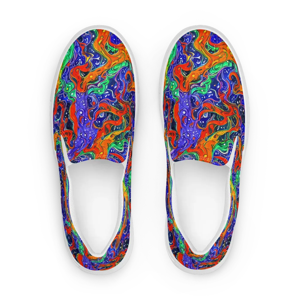 Kaleidoscope Rapids on Men's Slip-On Canvas Shoes — Front