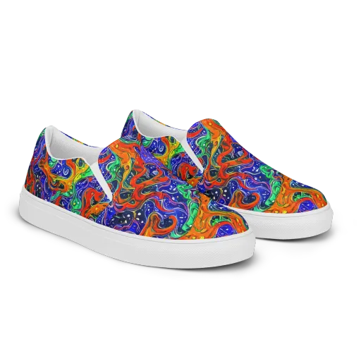 Kaleidoscope Rapids on a Men's Slip-On Canvas Shoes