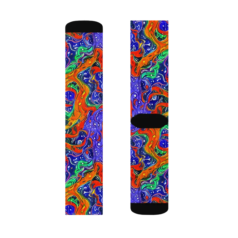 Kaleidoscope Rapids on Socks — Right Sock