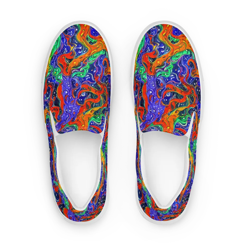 Kaleidoscope Rapids on Women's Slip-On Canvas Shoes — Front