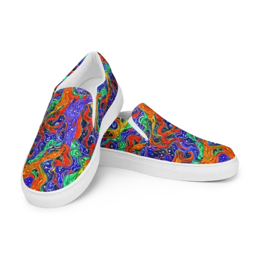 Kaleidoscope Rapids on a Women's Slip-On Canvas Shoes