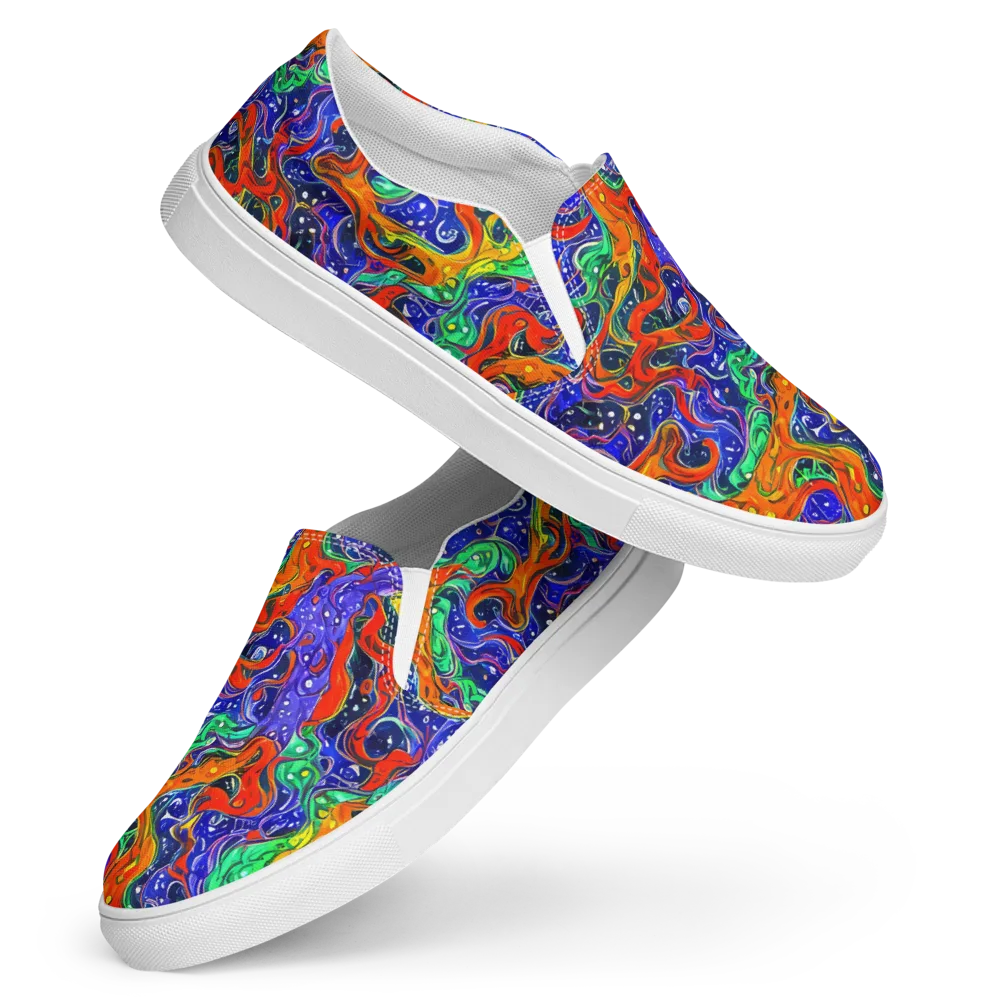 Kaleidoscope Rapids on Women's Slip-On Canvas Shoes — Front