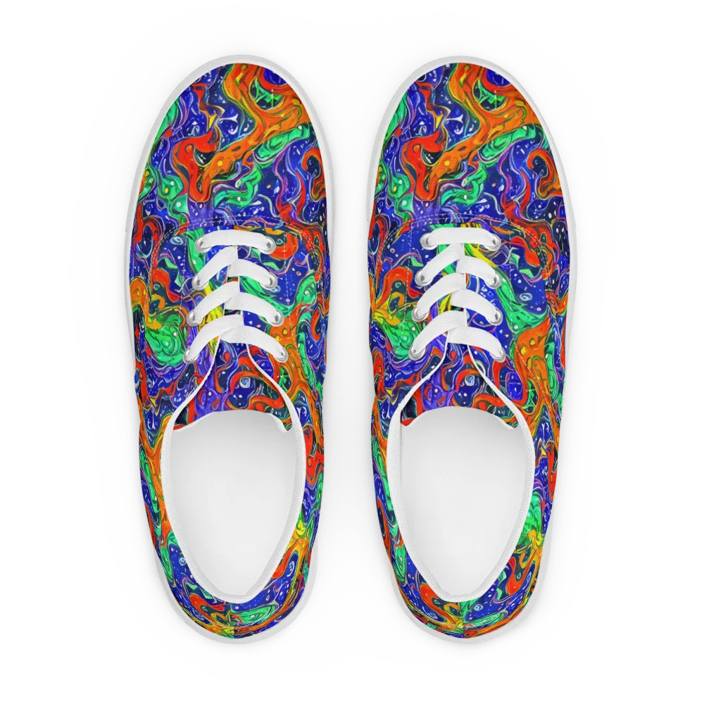 Kaleidoscope Rapids on Men's Lace-Up Canvas Shoes — Front