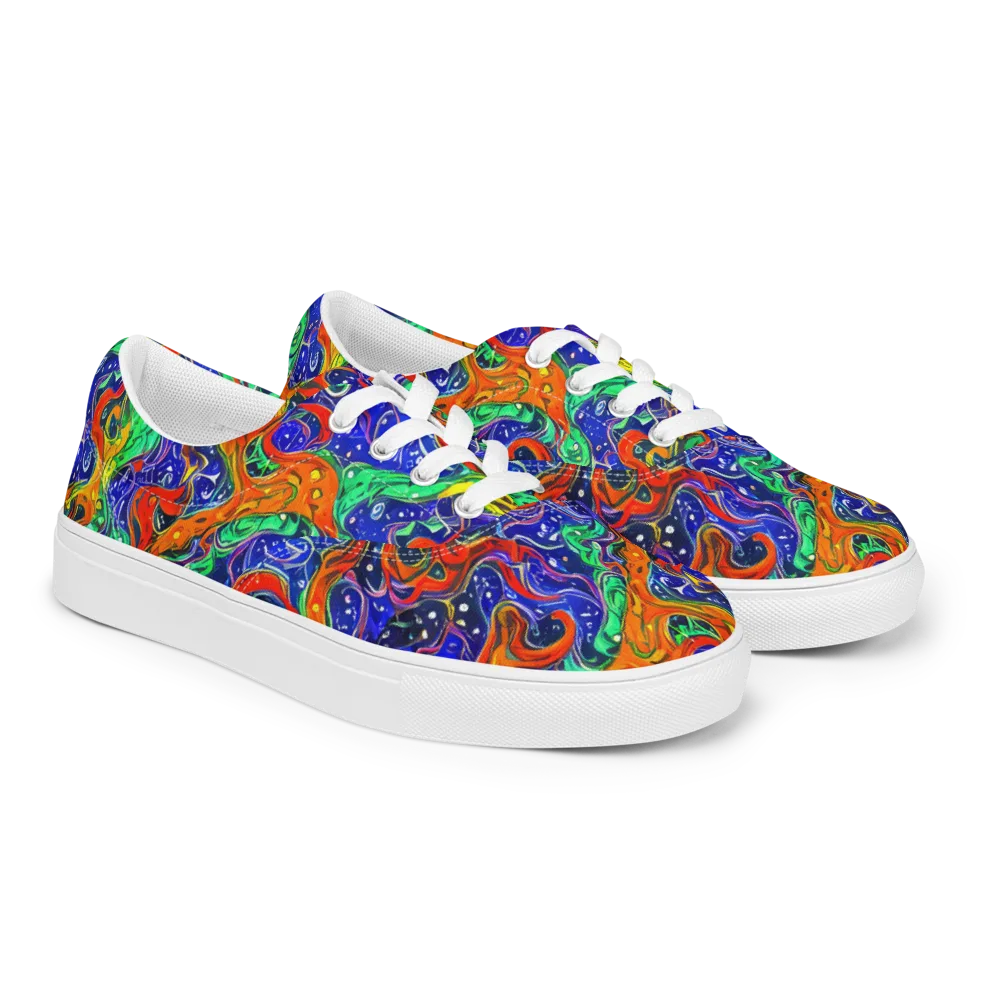 Kaleidoscope Rapids on Men's Lace-Up Canvas Shoes — Right Front