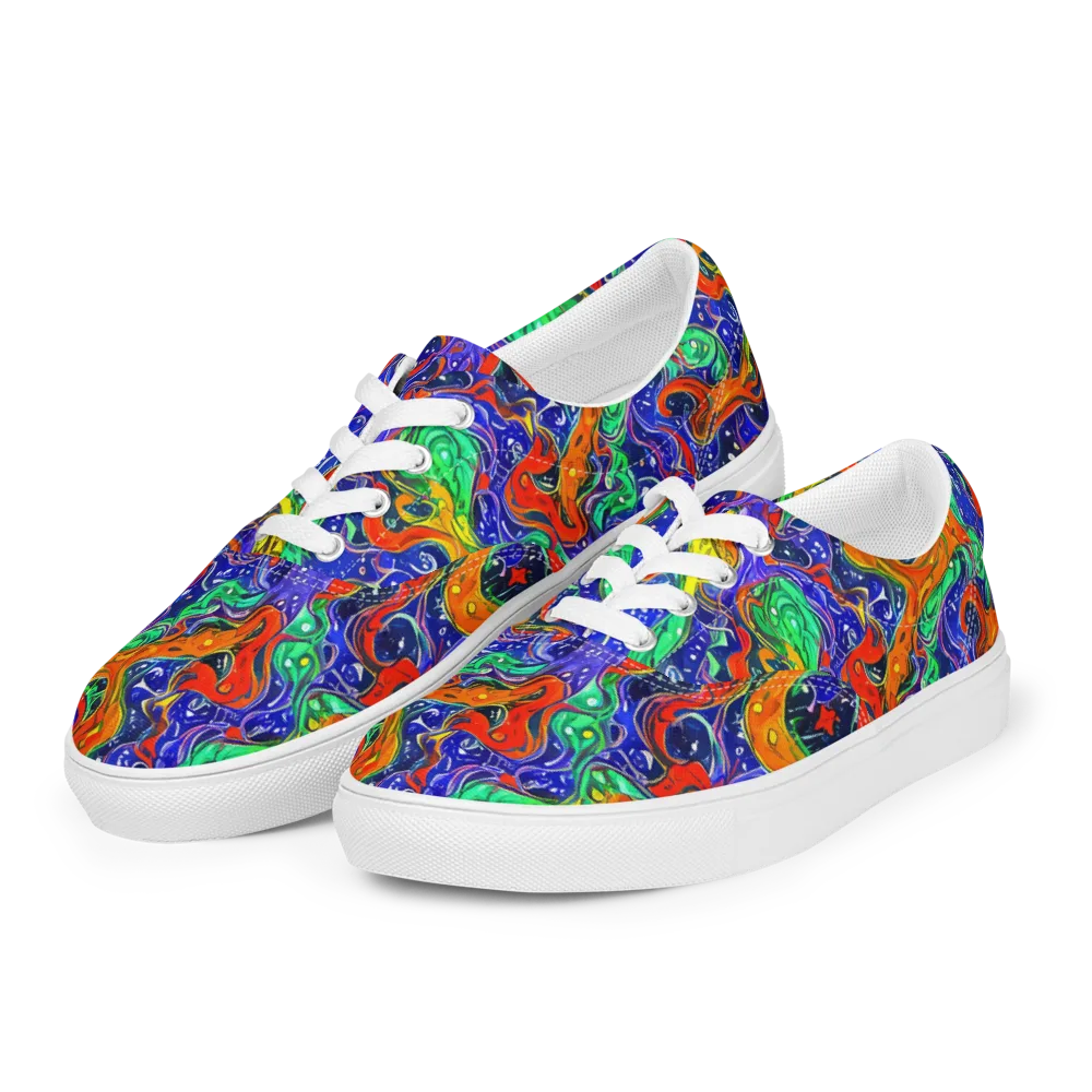 Kaleidoscope Rapids on Men's Lace-Up Canvas Shoes — Left Front