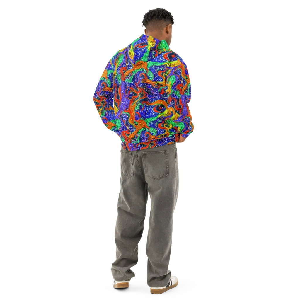 Kaleidoscope Rapids on Cotton Hoodie — Back