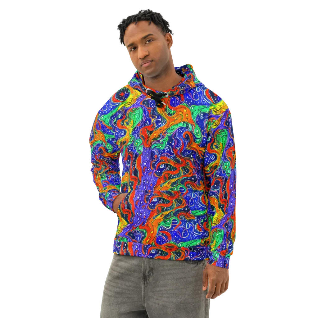 Kaleidoscope Rapids on Cotton Hoodie — Left Front