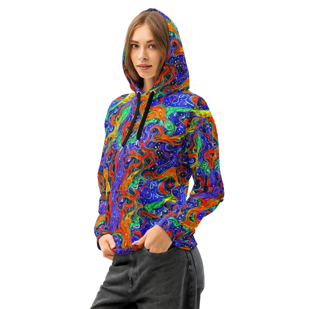 Kaleidoscope Rapids on Cotton Hoodie — Left Front
