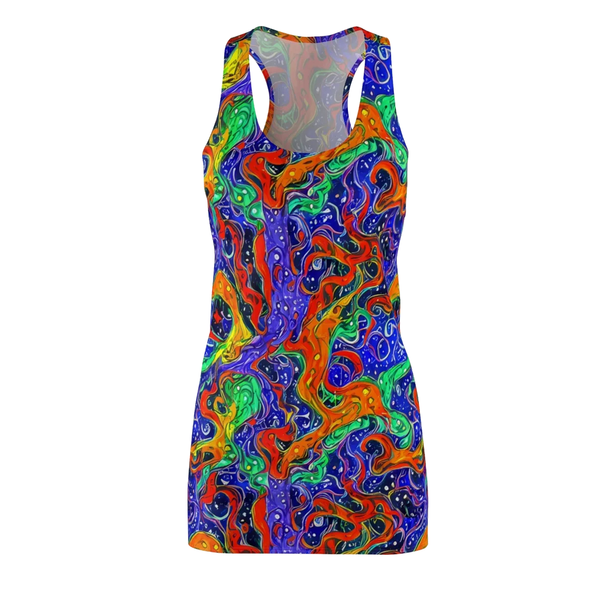 Kaleidoscope Rapids on Racerback Dress — Front
