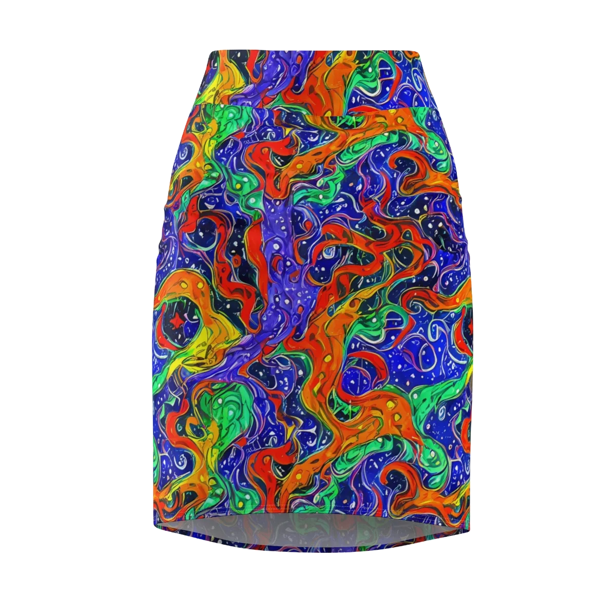 Kaleidoscope Rapids on Pencil Skirt — Front