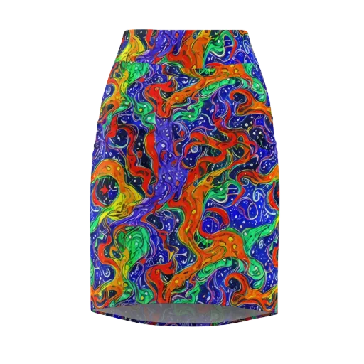 Kaleidoscope Rapids on a Pencil Skirt