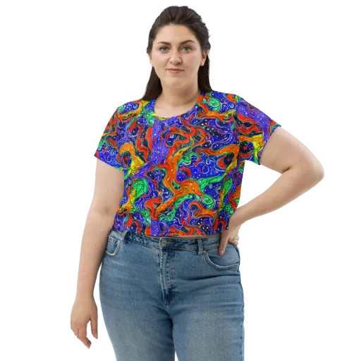 Kaleidoscope Rapids on a Crop Tee