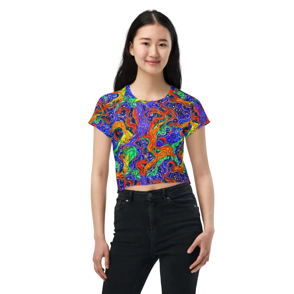 Kaleidoscope Rapids on Crop Tee — Front