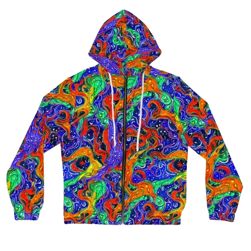 Kaleidoscope Rapids on a Women's Full-Zip Hoodie